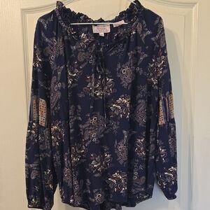 🔥Panhandle Navy Paisley Women's Top